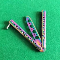 Couteau papillon d'entraînement portable en acier inoxydable de qualité industrielle, pliable, peigne de poche EDC, camping, non réglable