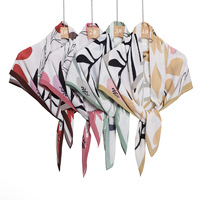 Nouvelle fleur imprimer 90*90CM en mousseline de soie carré foulards dames musulmanes fantaisie coeur motif en mousseline de soie froissé plissé Hijabs châles Turbans