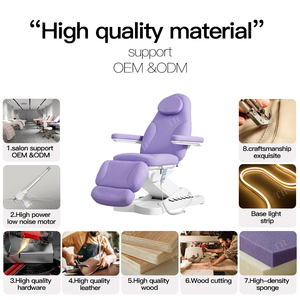 Table de massage électrique moderne Turri personnalisation violette tête d'esthéticienne ensemble de meubles de lit de <span class=keywords><strong>spa</strong></span> fonction de levage repose-pieds hôtel - Product Image 5