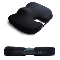 Coussin de siège en mousse à mémoire de forme en forme de U MAIDISHI pour le bureau, soulagement des douleurs au coccyx, soutien de la sciatique, sangle réglable WJ-194