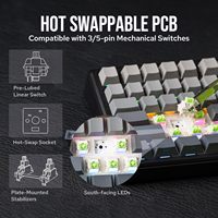 AULA F75 MAX 75% Layout Gasket-mounted Hot-Swappable Tri-Mode Mechanical Keyboard dengan Layar TFT RGB Backlight