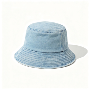 Washed Canvas Custom Logo Blank <b>Light</b> Blue Fisherman Bucket <b>Hat</b> Unisex Outdoor UV Protection OEM ODM Wholesale Image Style - Product Image 6