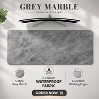 Tapis de souris de jeu personnalisé en gros, grand, en caoutchouc, antidérapant, motif marbre gris, écologique, résistant à l'eau, épaisseur personnalisée