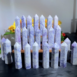 Obelisco de Cristal de Cuarzo <span class=keywords><strong>Crisocola</strong></span> Pulido de Punta Única, Color Pino Púrpura, para Venta al por Mayor, Torre de Cristal para Sanación Reiki, Decoración de Escritorio y Altar, Regalo - Product Image 1