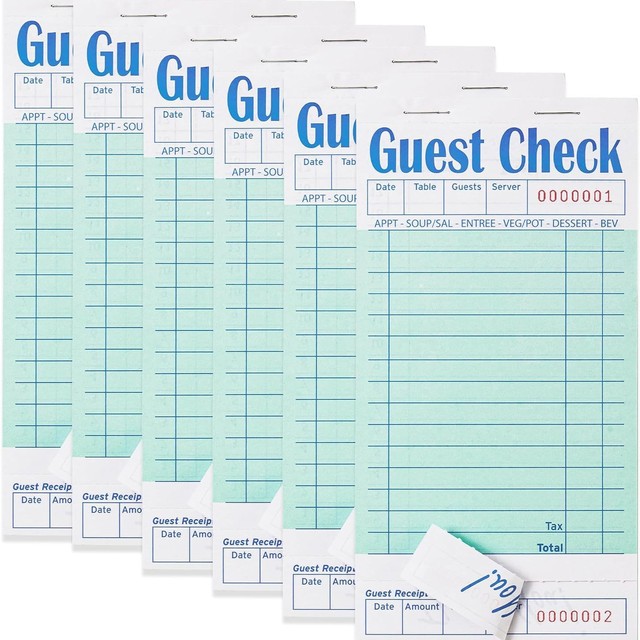50 Pieces/Pack 2 Ply Carbonless Quick-Serve Restaurant Checks Bar Drink Cafe Buffet Waitstaff Food Order Book