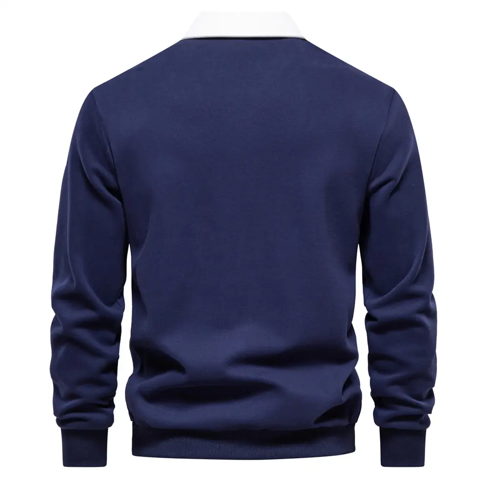 Nouveau automne manches longues polo cou sweat à la mode taille européenne hommes à capuche automne coton