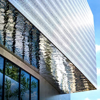 Panneau mural en métal poli à motif d'ondulation d'eau personnalisé avec texture dynamique pour la conception architecturale intérieure moderne
