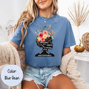 Camiseta Corta para Mujer, Impresión Floral, Cuello Redondo, Corte Holgado, Informal, Primavera Verano, 100% Algodón Jersey, Manga Corta - Product Image 3