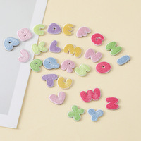 Patchs brodés thermocollants/auto-adhésifs miniatures mignons couleur macaron avec lettres anglaises pour la décoration