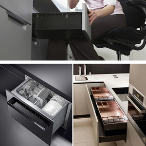 Directo al por mayor SGCC Hardware 3 secciones telescópico Slide Rail amortiguador oculto para gabinetes de baño dormitorio cocina para - Product Image 5