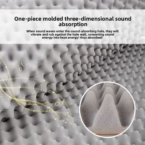 Espuma Acústica Autoadhesiva de Poliuretano con Forma de Ola para Aislamiento Acústico, <span class=keywords><strong>Esponja</strong></span> Absorbente de Sonido para Montaje en Pared - Product Image 2
