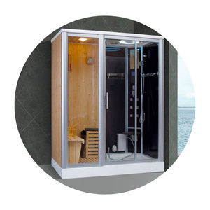<span class=keywords><strong>Cabine</strong></span> de <span class=keywords><strong>douche</strong></span> hammam moderne en verre transparent noir <span class=keywords><strong>90x90</strong></span> avec porte coulissante, cadre en aluminium brossé, prix usine - Product Image 5