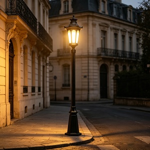 Lámpara de Patio LED de Estilo Europeo, Lámpara de Poste para Exteriores Resistente al Agua, Sensor de Movimiento, Decoración de Jardín - Product Image 6