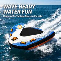 Bouée tractable pour 3 personnes, tube gonflable en PVC pour bateaux, flotteur tractable pour lac et océan avec housse en nylon