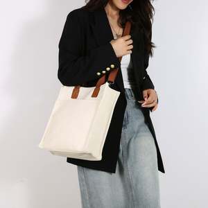 Sac à main bandoulière en toile imprimé logo haut de gamme pour femme, design inspiré d'Instagram, sac à dos DIY, sac de shopping, nouvelle sortie - Product Image 2