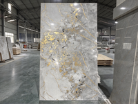 Panneau mural en PVC marbré brillant avec revêtement UV, surface imperméable à l'eau, impression à larges veines, panneau rigide pour salle de bain, chambre à coucher, conteneur