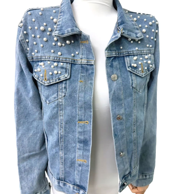 2024 Idea product customized logo printing women's men's denim jacket denim jeans for women