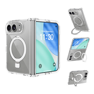 เคสโทรศัพท์แบบมีขาตั้งแม่เหล็กสำหรับ iPhone 18 Fold  วัสดุ TPU PC ใส  พร้อมวงแหวนหมุนได้ 360 องศา ป้องกันการตกกระแทก - Product Image 2