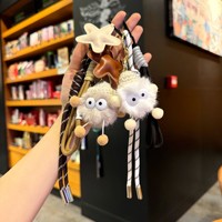Kawaii-Porte-clés porte-monnaie 3D en fourrure elfe, porte-clés doux, sac à dos, pendentif à breloque, accessoires pompon pour voiture, mignon