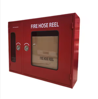 Armoire pour tuyau d'incendie, équipée d'une hache et d'un boîtier pour tuyau d'incendie, armoire rouge double couche, en acier au carbone, à fixation murale