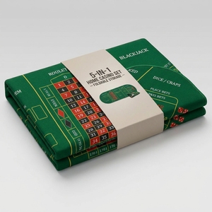 Tapete de Juego de <span class=keywords><strong>Casino</strong></span> 5 en 1 Personalizado, Tapete de Póquer, Ruleta, Blackjack, Póquer de Tres Cartas, Craps, Ovalado Verde - Product Image 3
