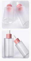 Bouteilles de sérum en plastique à revêtement carré de couleur de 30ml 50ml flacons compte-gouttes en plastique des fabricants d'huile essentielle avec bouchon compte-gouttes