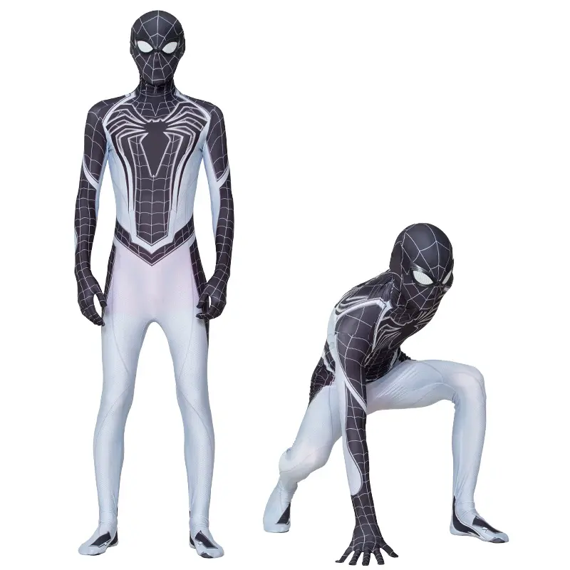 PS4 Negative Space Suit Spider-man Cosplay Bodysuit Halloween Cosplay Costume Men Polyester Adults Echo TV & Movie Costumes
