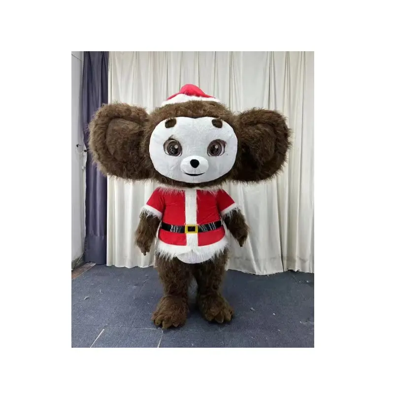 Leqi Cute Monkey Cosplay Cartoon Maskottchen Kostüm Aufblasbare Walking Cartoon Pelz Cheburashka Kostüm Maskottchen Für Weihnachten