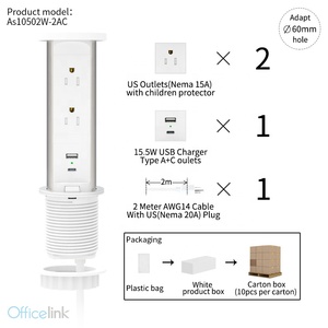 Pop up presa con prese di potere DEGLI STATI UNITI e caricatore USB - Product Image 3