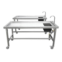 Table de lavage et de dissection de cadavres en acier inoxydable, simple, pour embalsamer et nettoyer les corps funéraires, prix d'usine