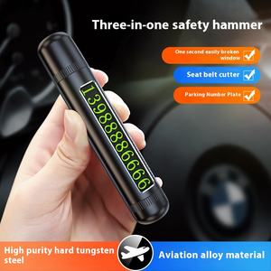 Portable 3-en-1 Kit d'outils d'urgence de sécurité automobile Mini brise-vitre marteau coupe-ceinture de sécurité avec plaque d'immatriculation <span class=keywords><strong>mobile</strong></span> - Product Image 5