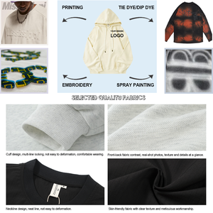 Sudadera con Capucha de Algodón Grueso de 450 g/m² para Hombre, Estilo Informal, Transpirable, Resistente al Viento, Personalizable con Marca, OEM - Product Image 3