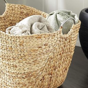 Seagrass Handmade <b>Woven</b> Storage <b>Basket</b> Natural Water Hyacinth Laundry <b>Baskets</b> Rattan Storage <b>Baskets</b> - Product Image 3