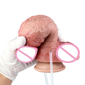 FAAK Large Girth Ejaculation Realistic <b>Dildo</b> With Sucker Silicone Inflatable Squirting Cock Vagina Anal Dilator Sex Toys - Product Image 4