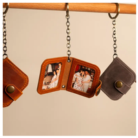 Porte-clés album photo, mini livre photo, cadeau en cuir, pendentif photo, porte-clés avec étui en similicuir pour couples, Saint-Valentin