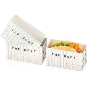 B638 papel blanco sándwich sacar cajas contenedores <span class=keywords><strong>de</strong></span> alimentos embalaje tostadas <span class=keywords><strong>donuts</strong></span> <span class=keywords><strong>hamburguesas</strong></span> OEM caja <span class=keywords><strong>de</strong></span> <span class=keywords><strong>hamburguesas</strong></span> <span class=keywords><strong>de</strong></span> grado alimenticio embalaje - Product Image 1