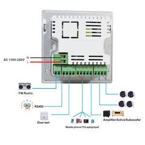 AMPLIFICADOR ESTÉREO de Audio BT para pared, receptor de Control de música inalámbrico con radio FM, USB, tarjeta SD, entrada AUX y pantalla táctil - Product Image 6