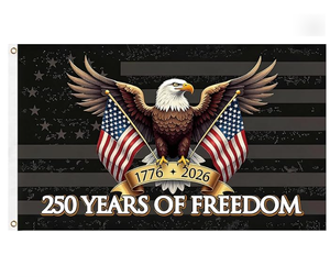 ธงชาติอเมริกาฉลองครบรอบ 250 ปี ปี 1776-2026 ผลิตจากโพลีเอสเตอร์คุณภาพสูง พร้อมห่วงทองเหลืองทนทาน สำหรับตกแต่งสวนกลางแจ้ง - Product Image 1