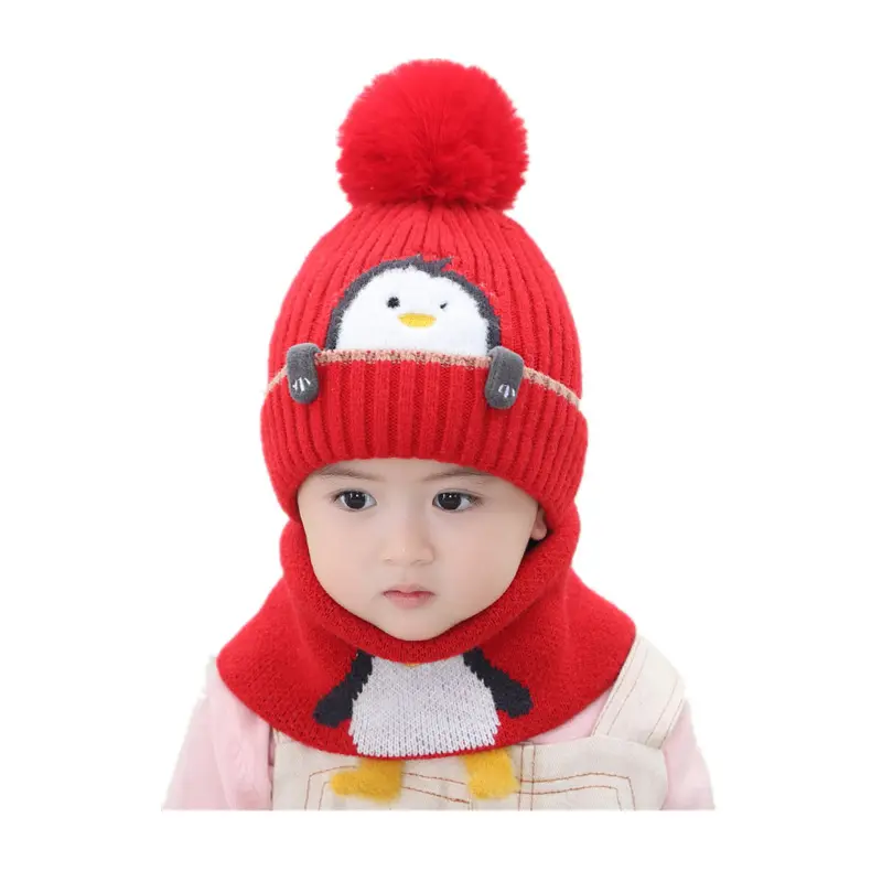 Зимняя детская шапка, шарф, шапка бини, детские шапки, милые детские шапки с помпоном для девочек, сохраняющие тепло Вязаные Лыжные шапки