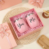 Gobelets personnalisés de 12 oz pour mariage, bouteilles d'eau en acier inoxydable, gobelets isothermes, vente en gros pour cadeaux, Saint-Valentin
