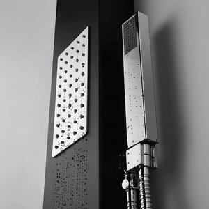 <span class=keywords><strong>Colonne</strong></span> <span class=keywords><strong>de</strong></span> <span class=keywords><strong>douche</strong></span> en alliage d'aluminium peint noir Gentory 2025 avec grand jet <span class=keywords><strong>de</strong></span> pluie supérieur et jets latéraux - Product Image 5