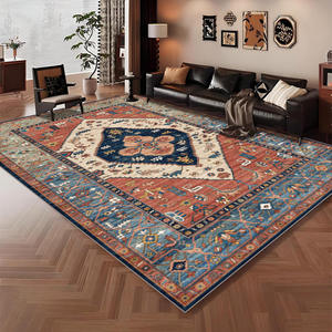 Tapis rectangulaire antidérapant style rétro américain avec médaillon pour la maison H 397 - Product Image 3