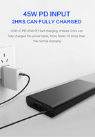 20000mAh 26800mAh 30000mAh USB-C PD100W Charge rapide Powerbank Chargeur portable 3 sorties USB Affichage LED Banque d'alimentation en métal