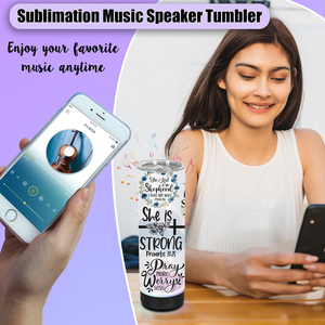 20oz Bluetooth thẳng thăng hoa trống Loa phích cup thông minh âm nhạc không dây máy nghe nhạc thép không gỉ cắm trại cốc - Product Image 4