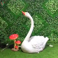 유리 섬유 FRP Led Cisne para la Decoracion al aire libre 3D 동물 섬유 유리 섬유 유리 섬유