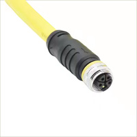 Conector M12 de 5 Pines, Código L, 16A, Latón Industrial, IP67, Impermeable, 63V, Arnés de Cables DIN, Conectores Eléctricos Macho y Hembra