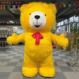 Costume de mascotte d'ours en peluche rose de personnage de dessin animé gonflable adulte unisexe bon marché pour les décorations et les fêtes d'Halloween - Product Image 5