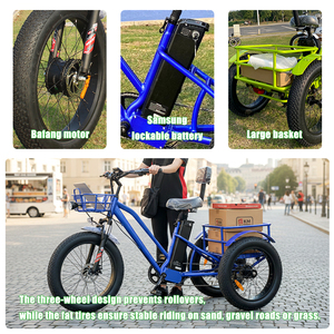 Tricycle adulte 500W à 3 roues, grande capacité, E-Trike écologique pour adultes, stabilité de conduite ultime, tricycle à trois roues S - Product Image 3