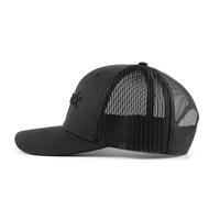 Casquettes Trucker en Maille Jersey Noires Personnalisées à 6 Panneaux avec Broderie 3D Style Hip Hop Unisexe Adulte – Vente en Gros