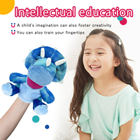 Marionnette à main éducative unisexe, dragon, dinosaure bleu, peluche polyester amusante avec remplissage en coton PP ODM personnalisable pour tous les âges